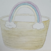 Picknickkorb aus Baumwollseil mit Regenbogen-Griffen - Thumbnail Image 4