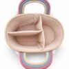 Picknickkorb aus Baumwollseil mit Regenbogen-Griffen - Thumbnail Image 2
